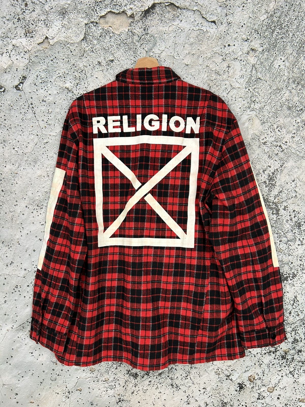 Vintage Vintage Religion Tartan Flannel Shirt Avant Garde Punk Skate Size US XL / EU 56 / 4 - 1 Thumbnail