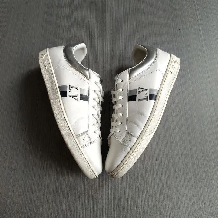 Louis Vuitton Louis Vuitton Silver Trim Leather Sneakers -2508 Size US 8.5 / EU 41-42 - 7 Thumbnail