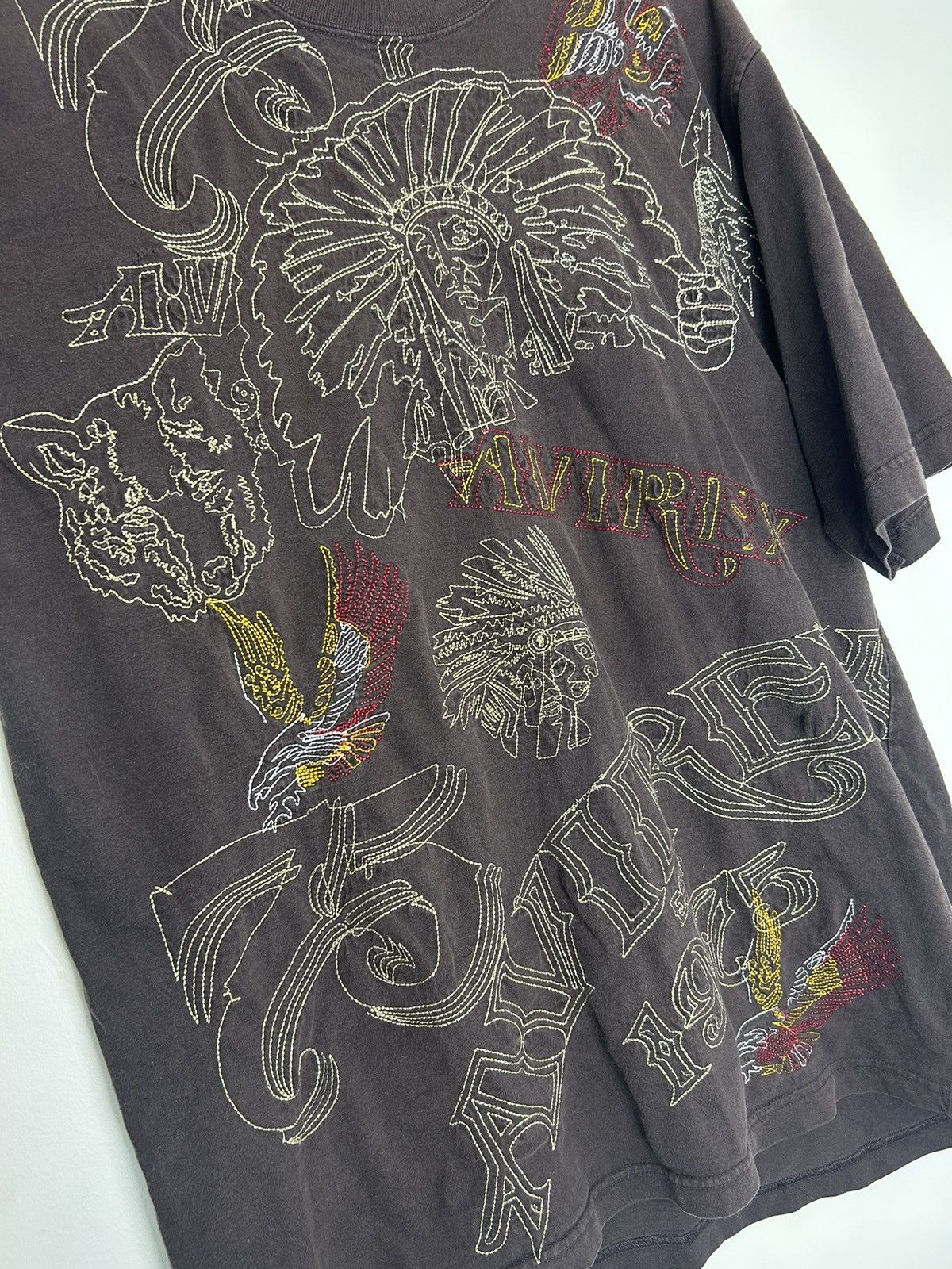 Affliction Avirex Fully Embroidered Heavy Y2K Shirt Size US XXL / EU 58 / 5 - 3 Thumbnail