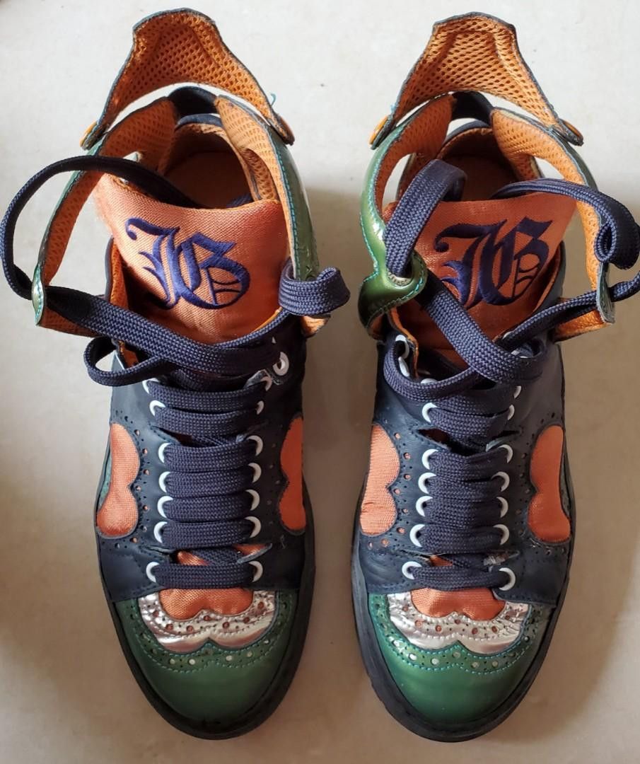 image of John Galliano Ohn Galliano Vintage Sneakers in Green/Orange, Men's (Size 8)