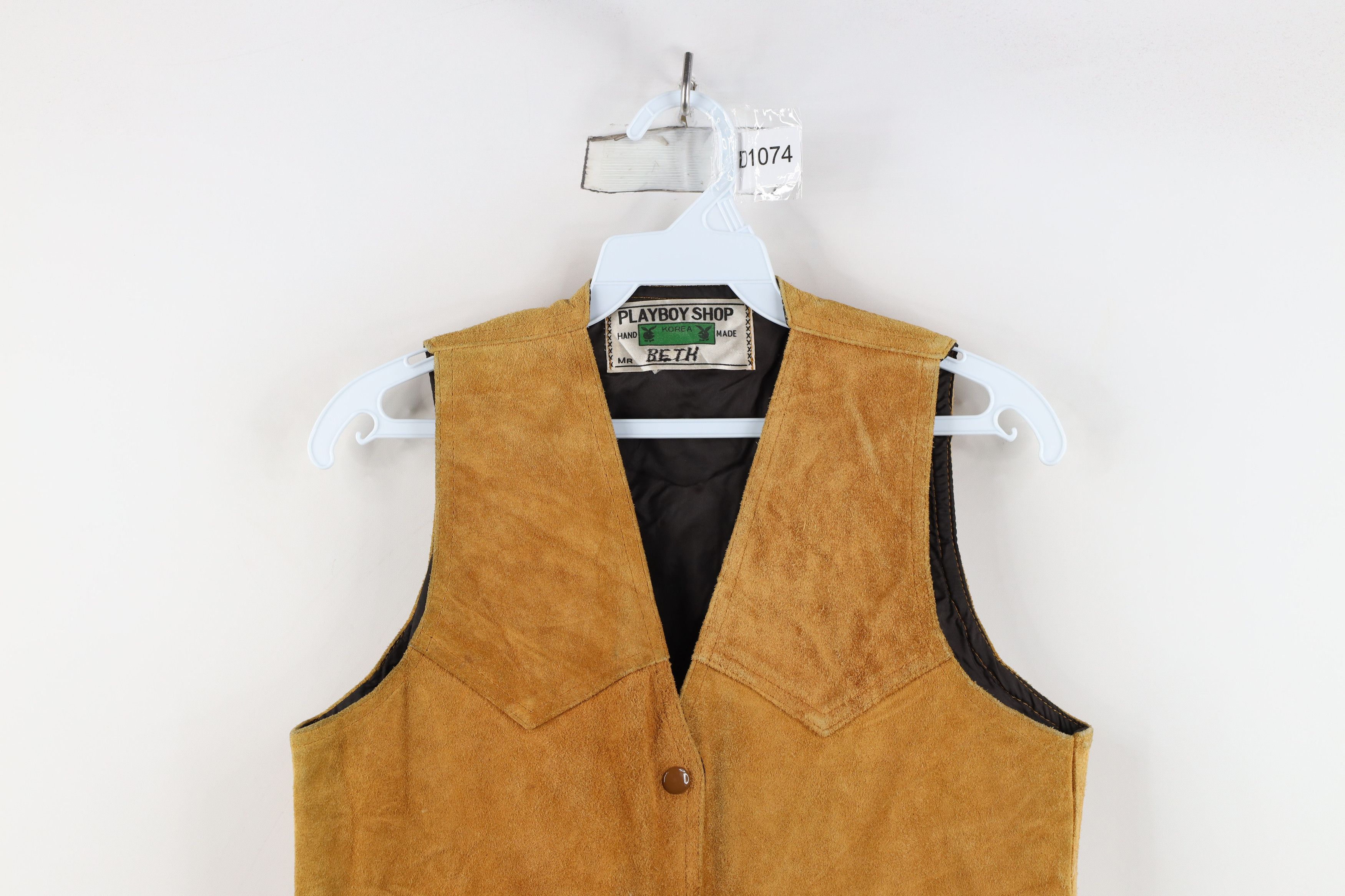 Playboy × Vintage Vintage 70s 80s Playboy Bunny Leather Vest Jacket Brown Size S / US 4 / IT 40 - 2 Thumbnail