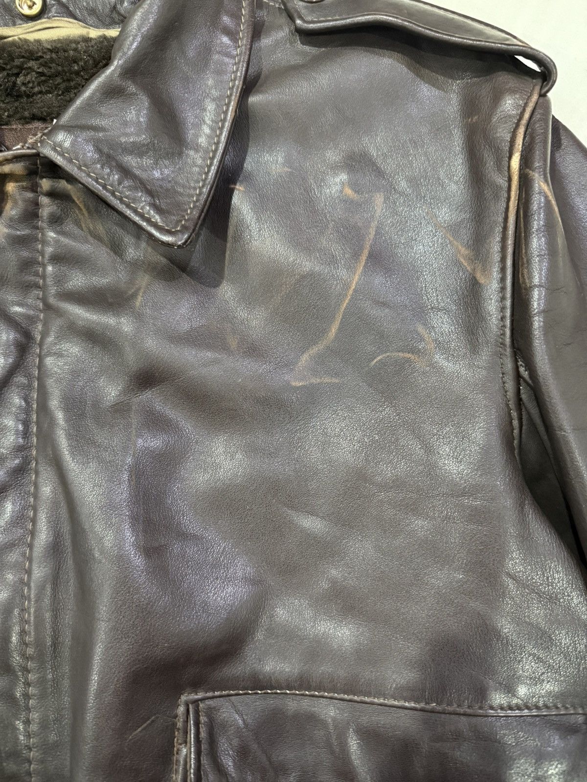 Schott Schott Leather Jacket G1 Flight Bomber Sherpa Brown Size US L / EU 52-54 / 3 - 5 Thumbnail