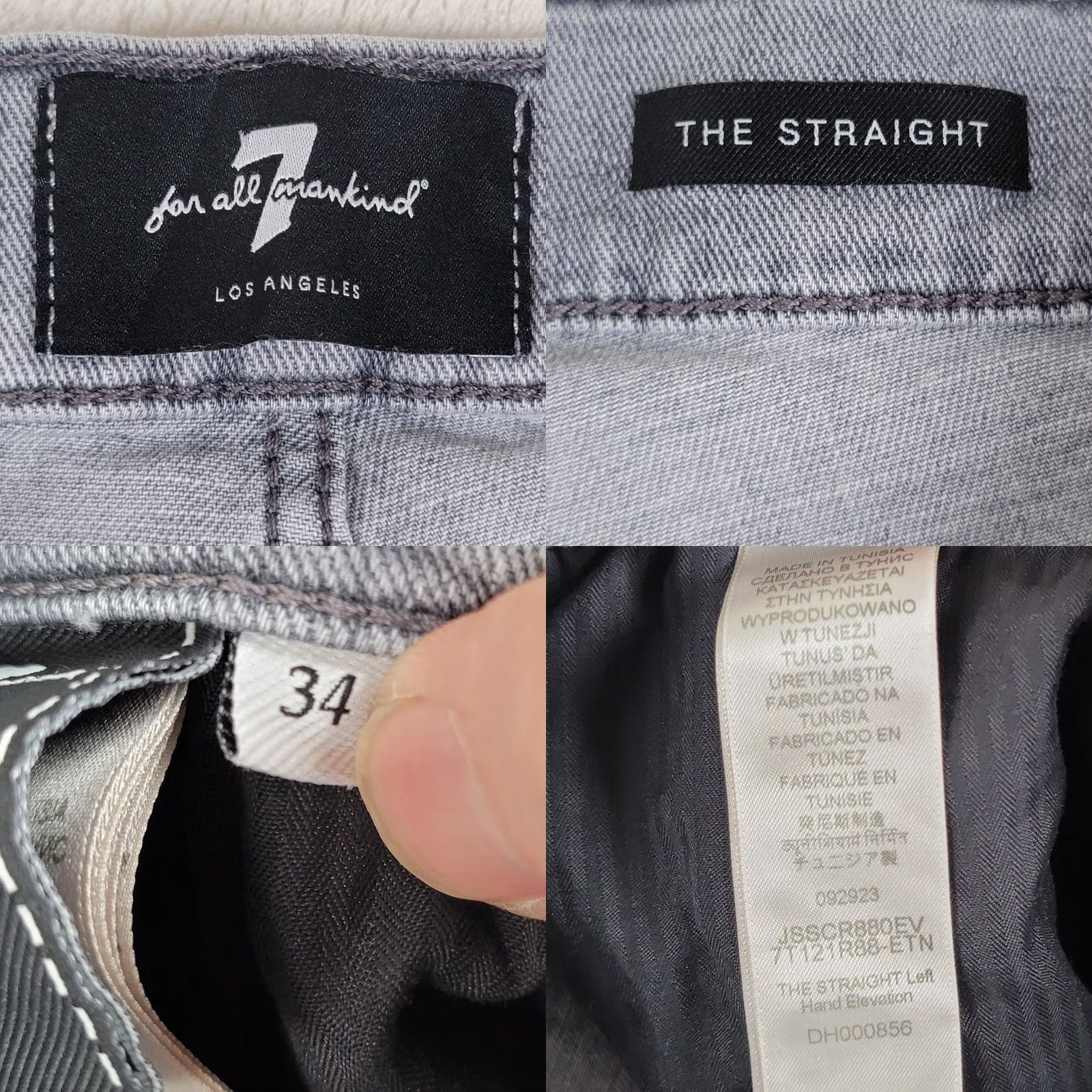 7 For All Mankind 7 For All Mankind Jeans Slim Gray 34 Men 34 Inseam 5-Pocket Denim Cotton Blend Size US 34 / EU 50 - 9 Thumbnail