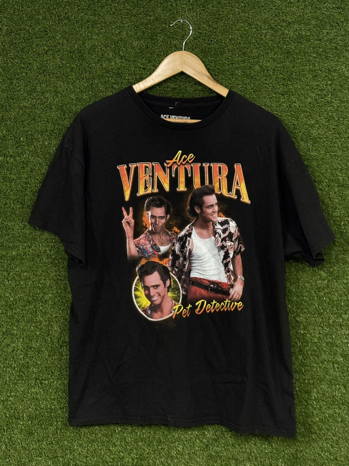 Vintage Ace Ventura Pet Detective Jim Carrey Portrait Tee Black XL Size US XL / EU 56 / 4 - 1 Thumbnail
