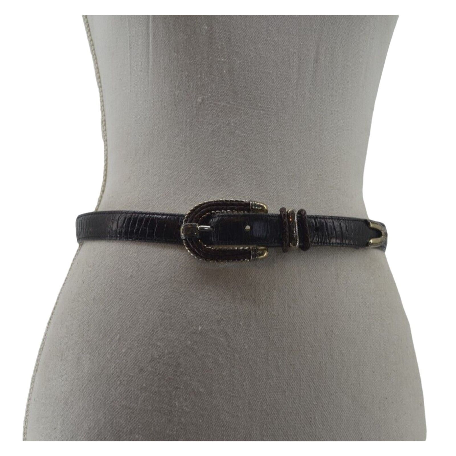 Brighton Brighton Croc Embossed #40253 Black Leather M / 30 Size ONE SIZE - 1 Thumbnail