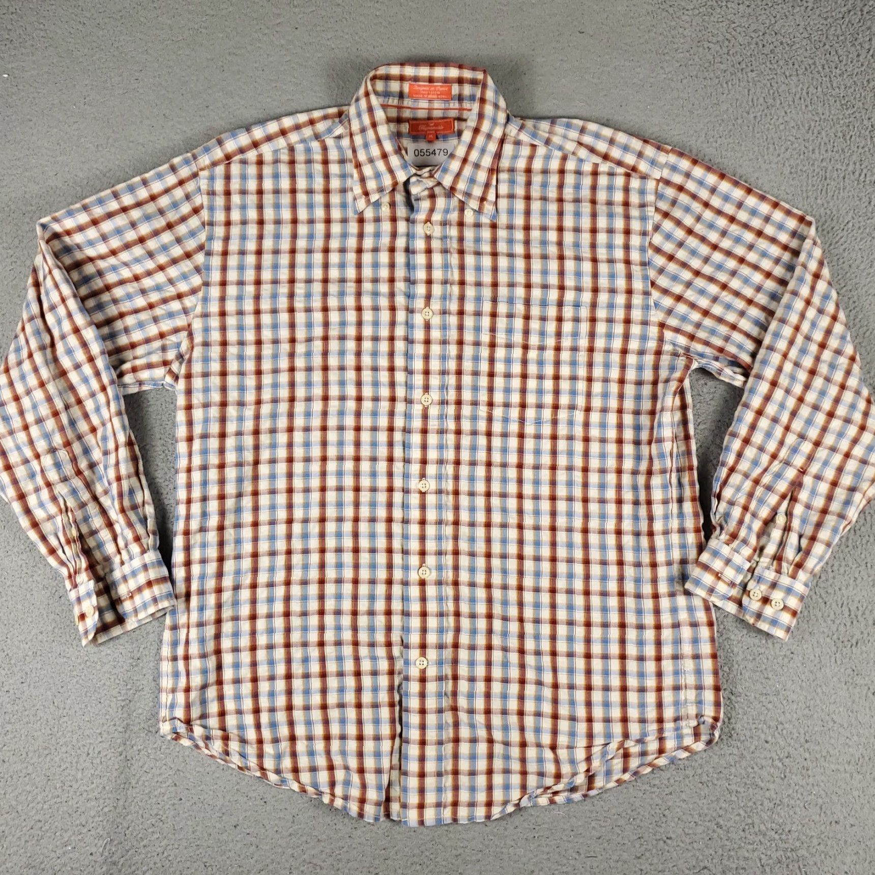 Faconnable Façonnable Button-Up Shirt Mens Medium Red Blue Plaid Long Sleeve Casual Size US M / EU 48-50 / 2 - 2 Thumbnail