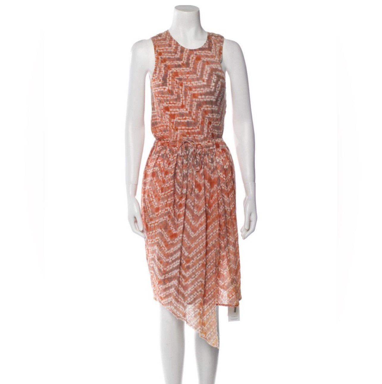 Ulla Johnson ULLA JOHNSON Vintage Orange Tie-Dye Knee Length Wrap Dress Size M / US 6-8 / IT 42-44 - 1 Thumbnail