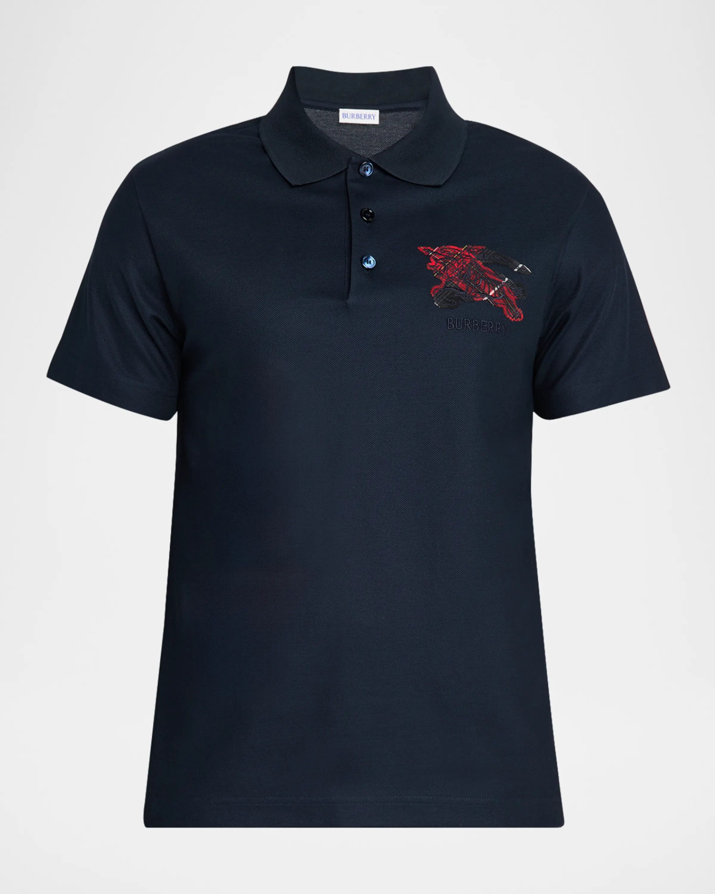 Burberry os11x0526 Embroidered EKD Check Slim Cotton Polo Shirt Size US M / EU 48-50 / 2 - 1 Thumbnail