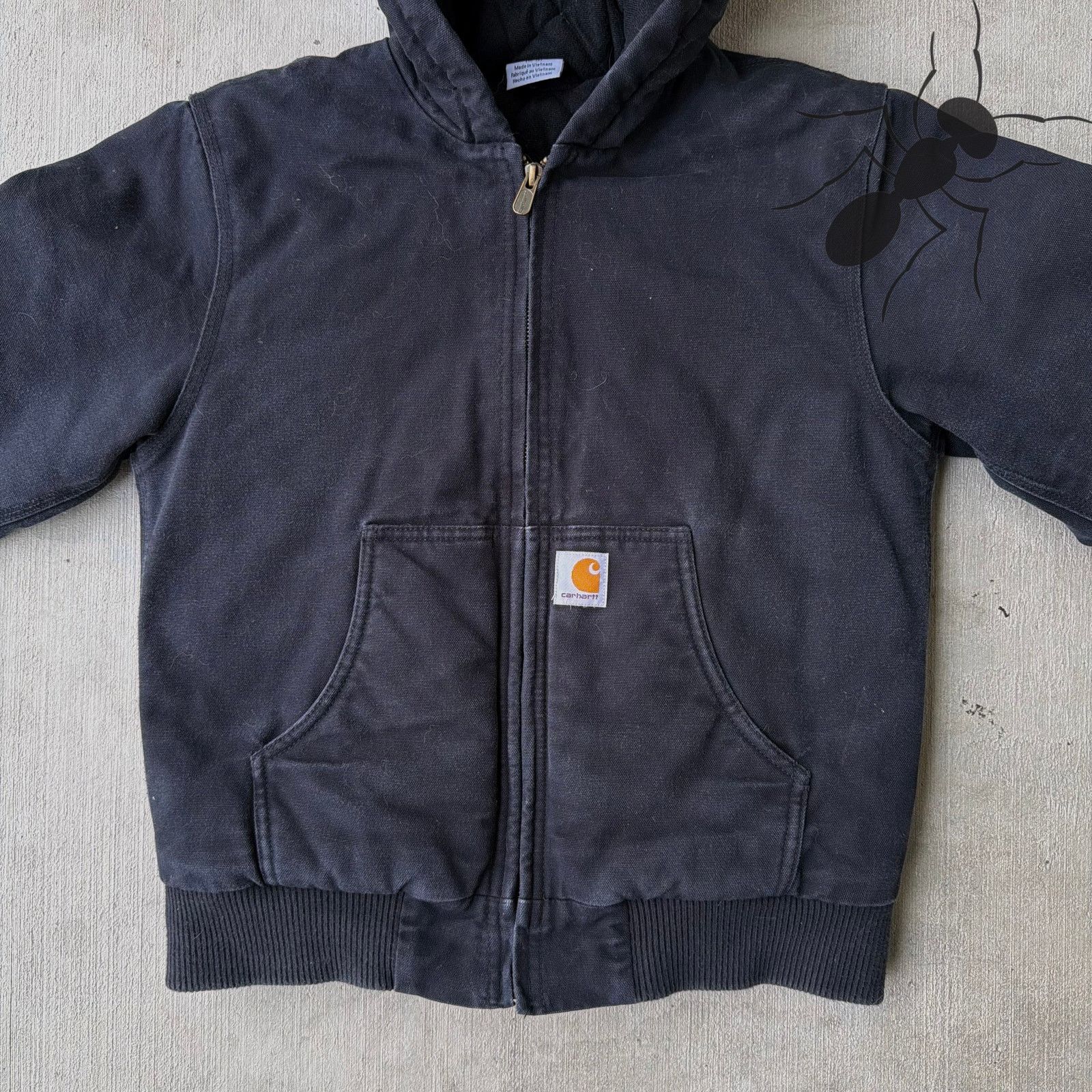 Carhartt × Vintage Carhartt YOUTH black hooded work wear jacket` Size US XS / EU 42 / 0 - 3 Thumbnail