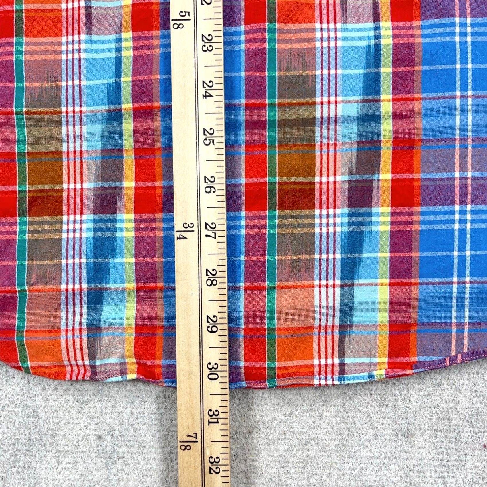 Polo Ralph Lauren VINTAGE Polo Ralph Lauren Shirt Men XL Red Blue Button Up Southwestern Aztec Madras Size US XL / EU 56 / 4 - 7 Thumbnail