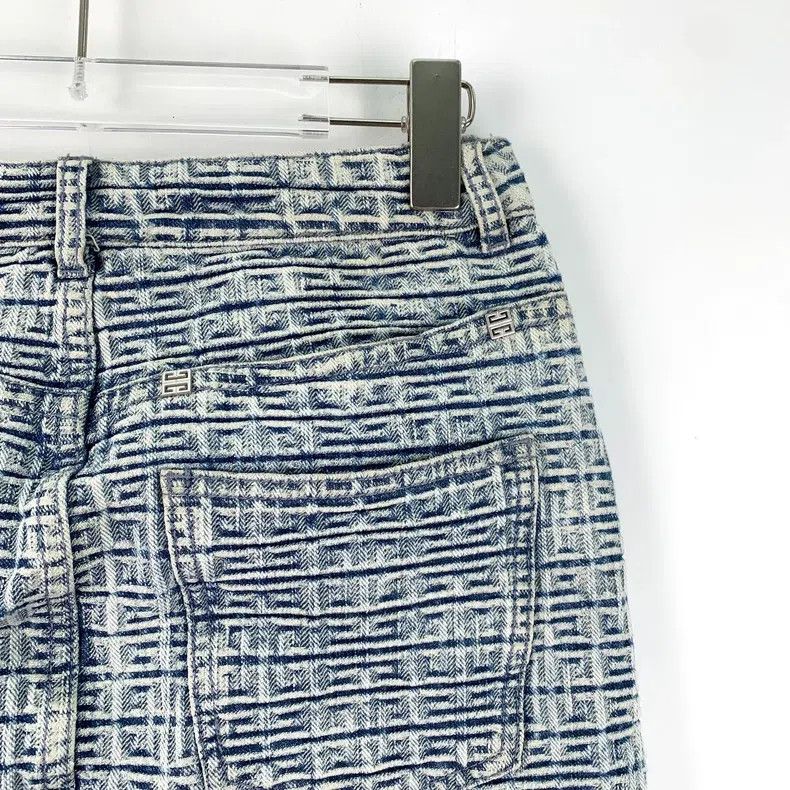 Givenchy Givenchy Light Blue Logo Monogram Cotton Casual Denim Skir Size 37" - 5 Thumbnail
