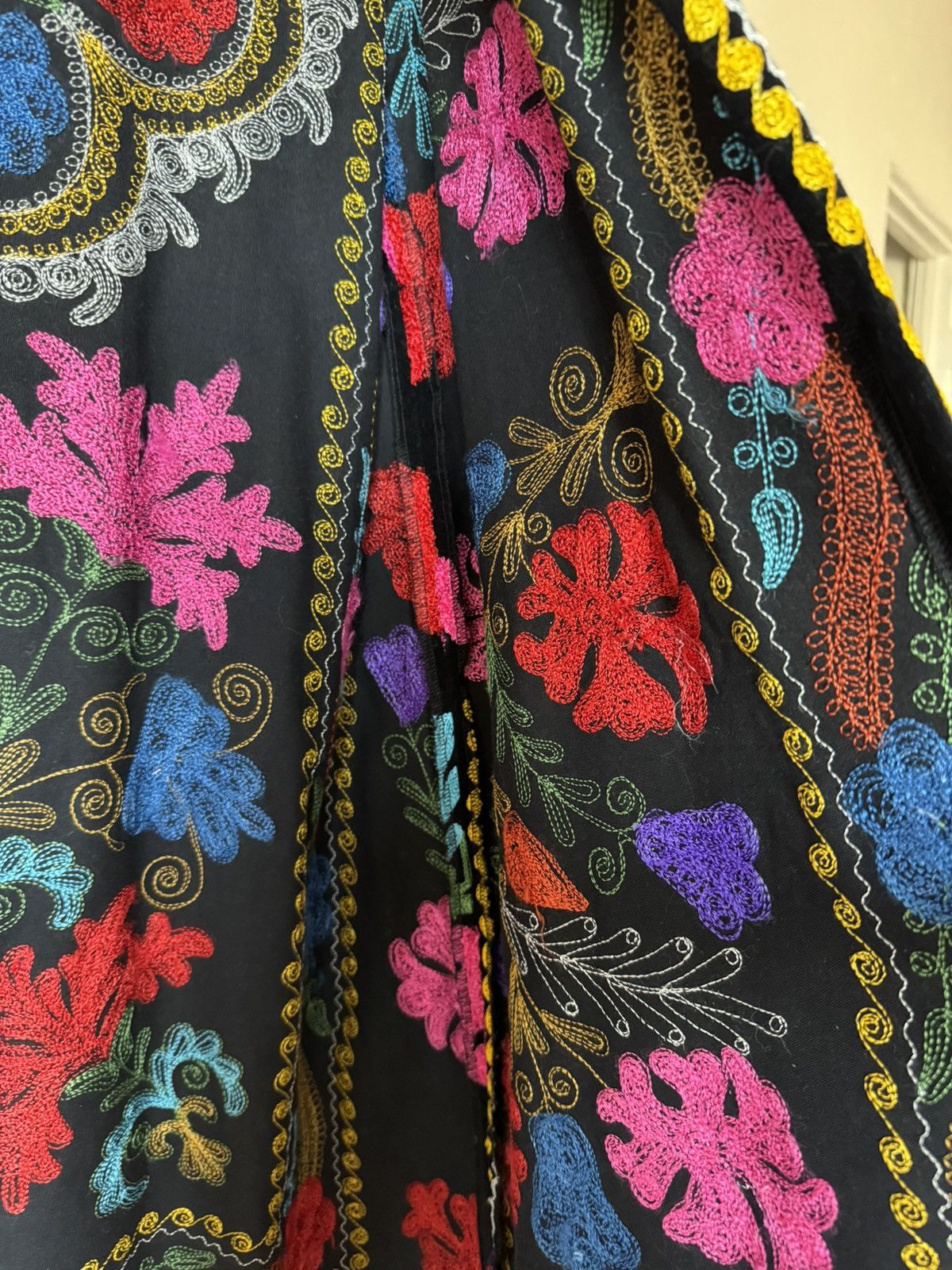 Handmade Turkish Handmade Floral Embroidered Full Length Kaftan Size ONE SIZE - 23 Thumbnail