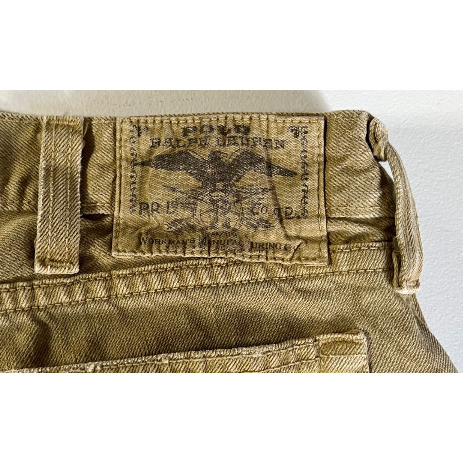 Polo Ralph Lauren VINTAGE Polo Ralph Lauren Jeans Bootcut Men 40x30 Khaki 100% Cotton 5-Pocket USA Workman's Manufacturing 40 Inseam Regular Denim Vintage Shirt? Size US L / EU 52-54 / 3 - 6 Thumbnail