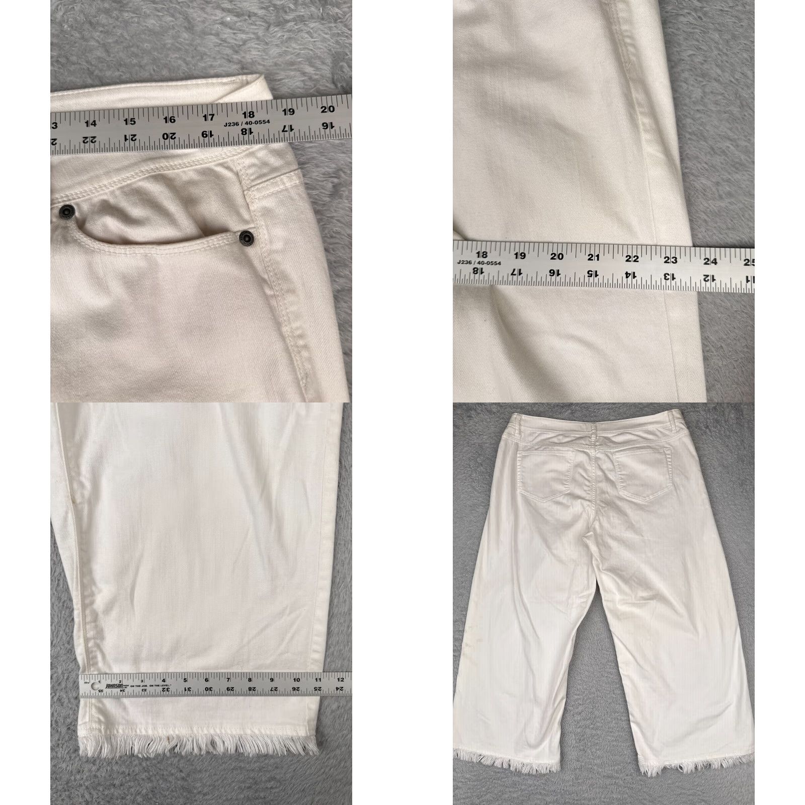 J. Jill J. Jill Jeans Women 14 White Denim Capri Raw Hem Authentic Fit Cotton Blend 36x24 - Regular Jeans - Kid? Size 36" / US 14 / IT 50 - 9 Thumbnail