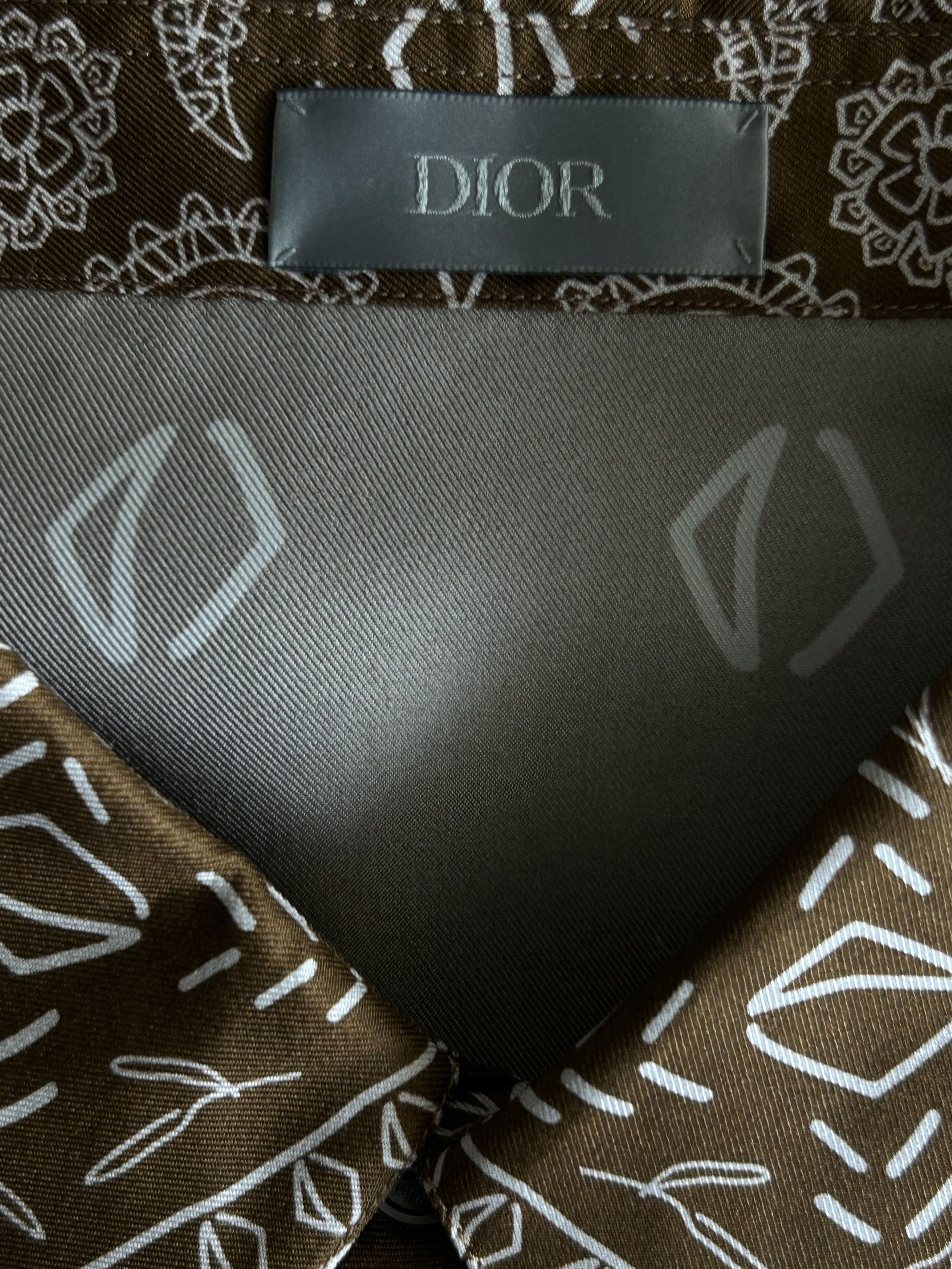 Dior Cactus Jack Brown Diamond Bandana Print Silk Button Up Shirt Size US XXL / EU 58 / 5 - 3 Thumbnail