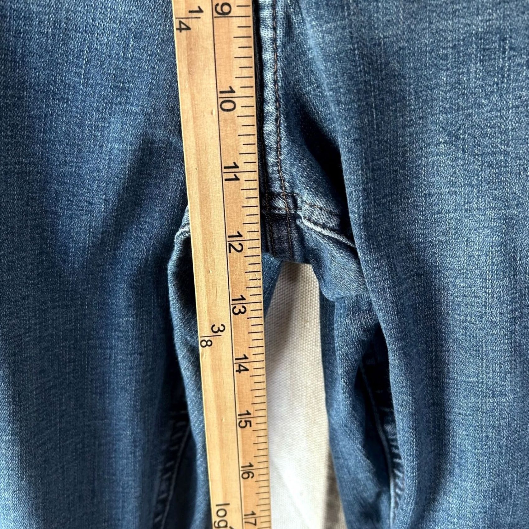 Pistola Pistola High Rise Cropped Jeans 18W Medium Wash Distressed Raw Hem 5-Pocket Denim Women Adults Boys Girls Mens Size 40" / US 18 - 6 Thumbnail