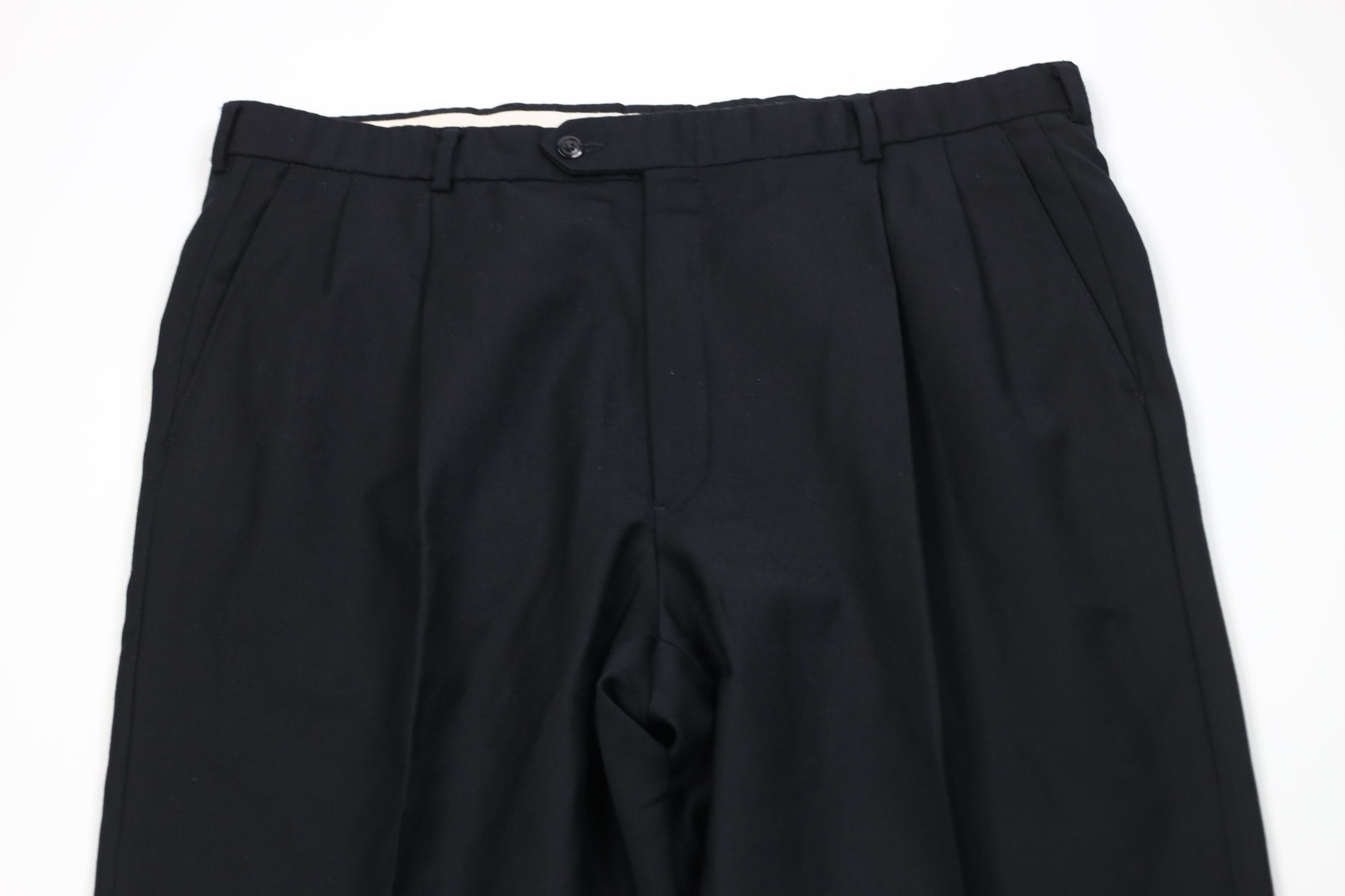 Vintage Vintage 90s Streetwear Wool Knit Wide Leg Chino Pants Black Size US 38 / EU 54 - 2 Thumbnail