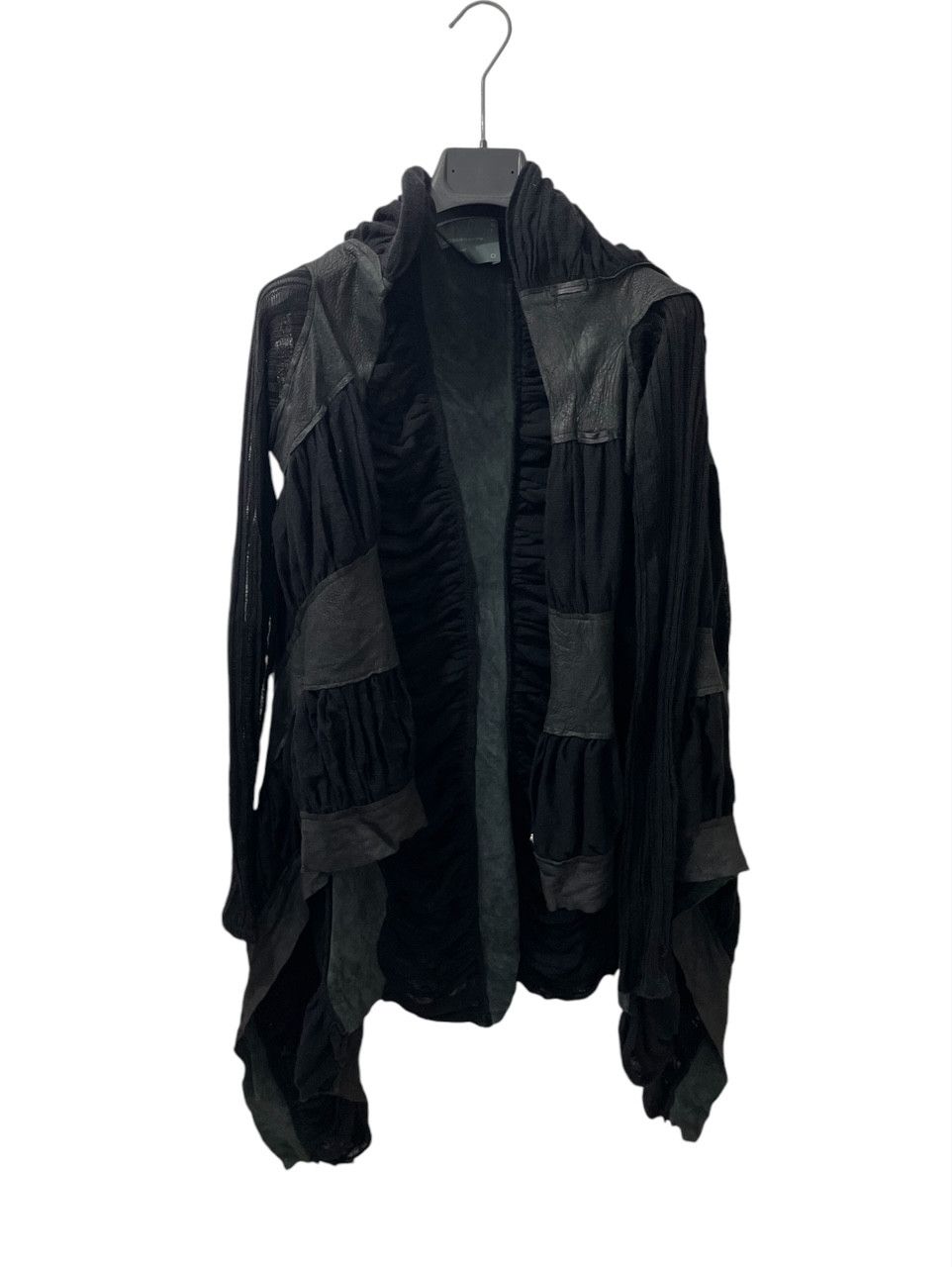 10sei0otto leather insert knitwear cape/jacket