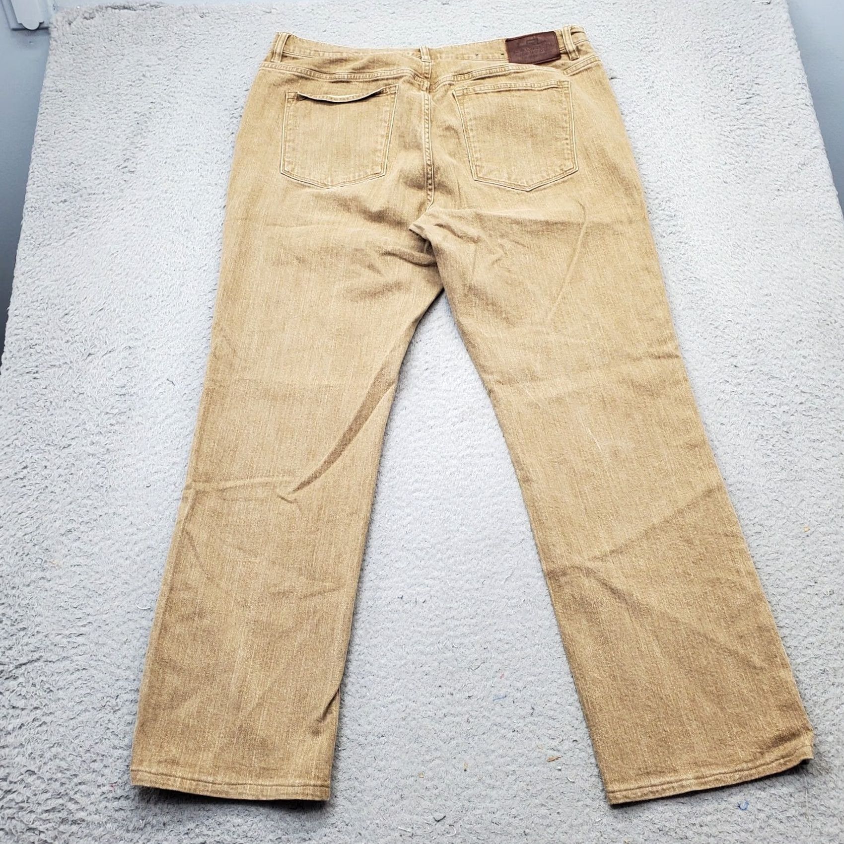 Ralph Lauren Lauren Ralph Lauren Jeans Women’s 16 Tan Denim Wide-Leg 5 Pocket Design Jeans Slim 28.25 Inseam Medium Wash Cotton Button Closure Denim Pattern Solid Size 38" / US 16 / IT 52 - 2 Thumbnail
