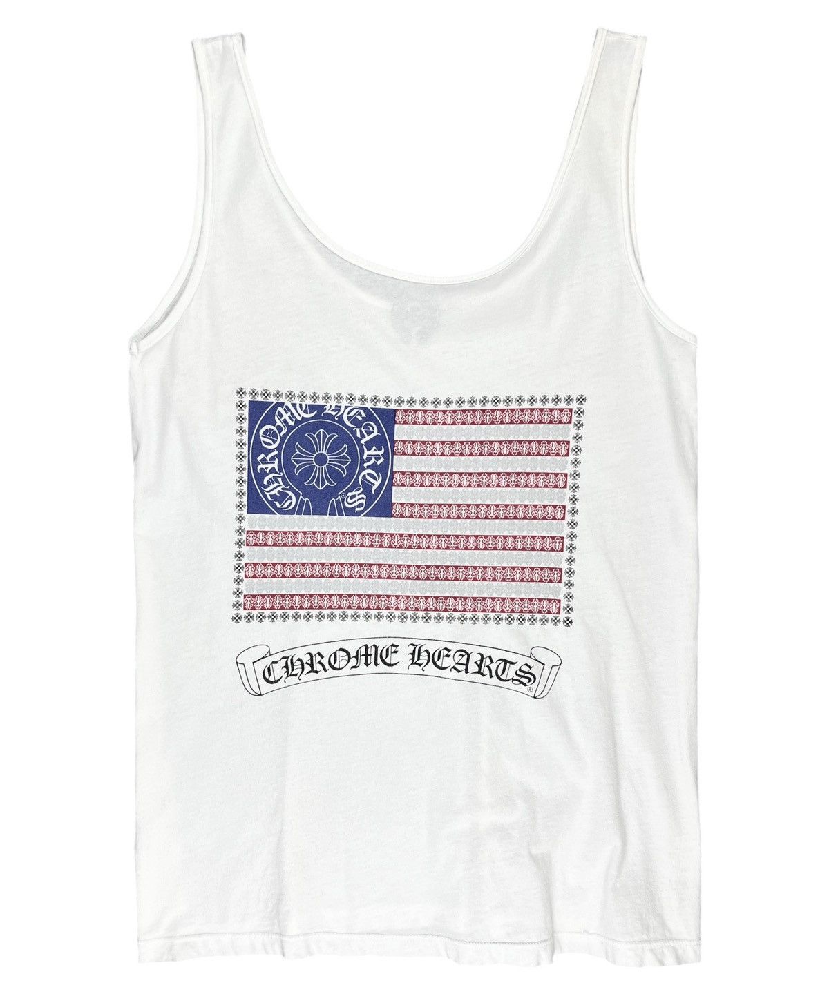 Chrome Hearts Chrome Hearts USA American Flag Scroll Logo Tank Top 