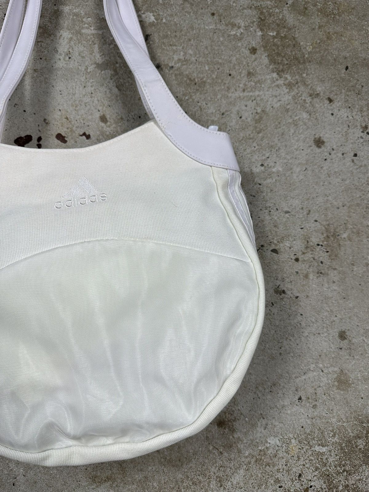Adidas Vintage Y2K Adidas White Beige Shoulder Hand Bag 3 Stripes Size ONE SIZE - 4 Thumbnail