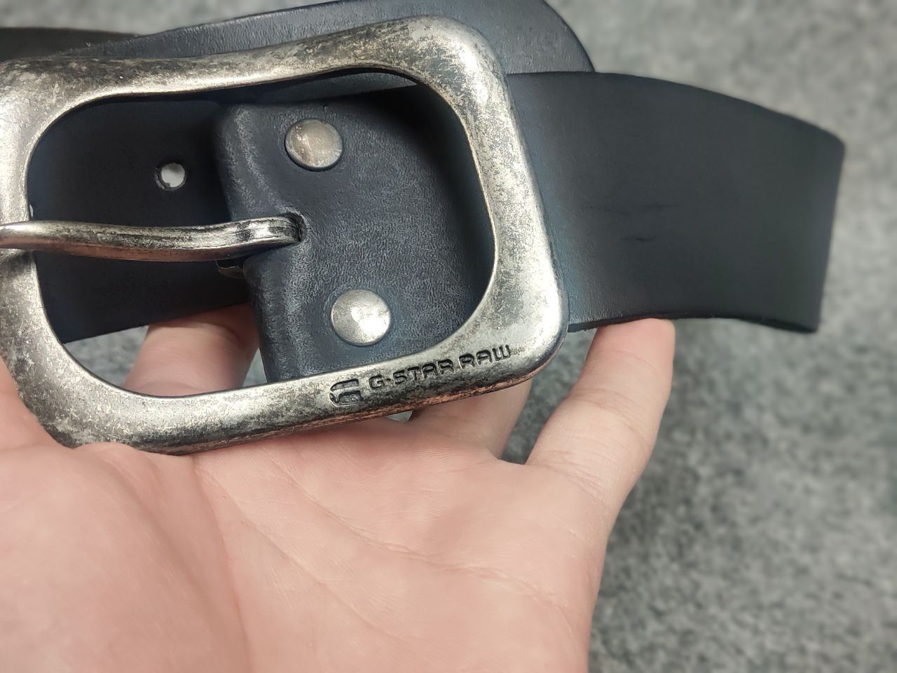 G-Star Vintage G Star Raw leather belt Y2K Style Punk Rock Goth LGB Size ONE SIZE - 5 Thumbnail