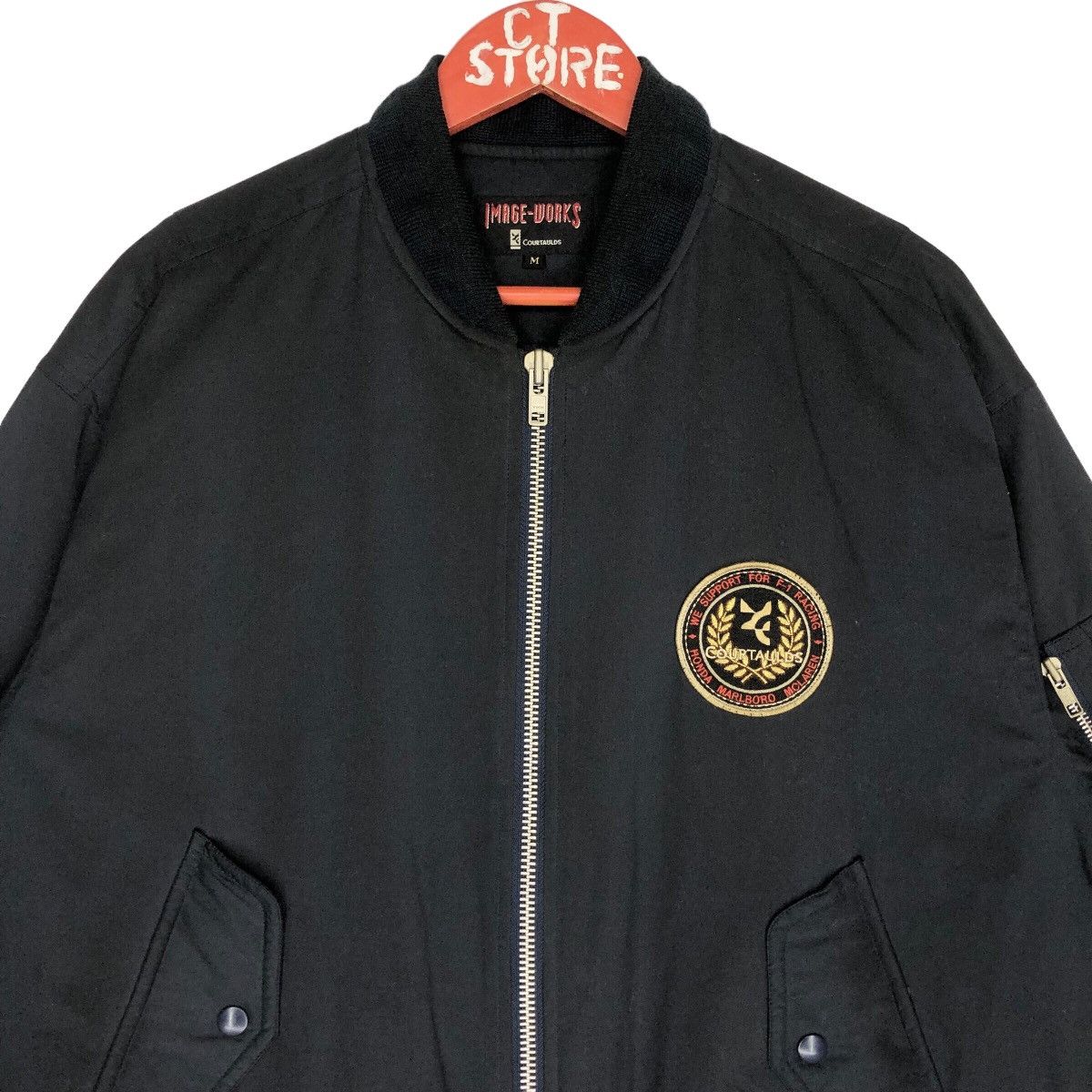 Malcolm McLaren × Vintage Vintage F-1 Racing Courtaulds Bomber Jacket Size M Size US M / EU 48-50 / 2 - 4 Thumbnail