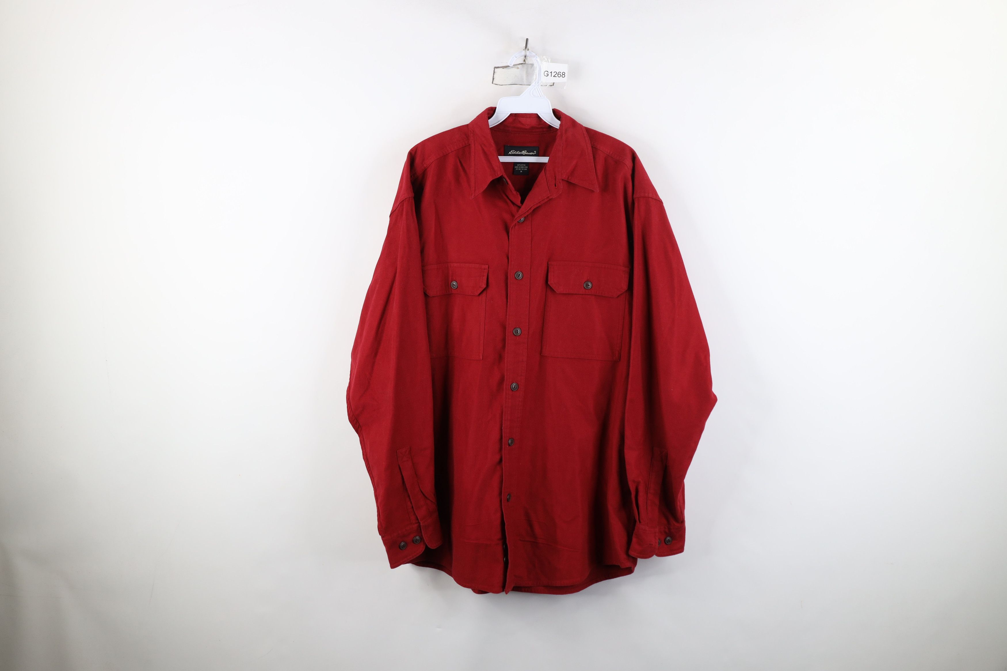 Eddie Bauer Vintage 90s Eddie Bauer Heavy Chamois Cloth Button Shirt Size US M / EU 48-50 / 2 - 1 Thumbnail