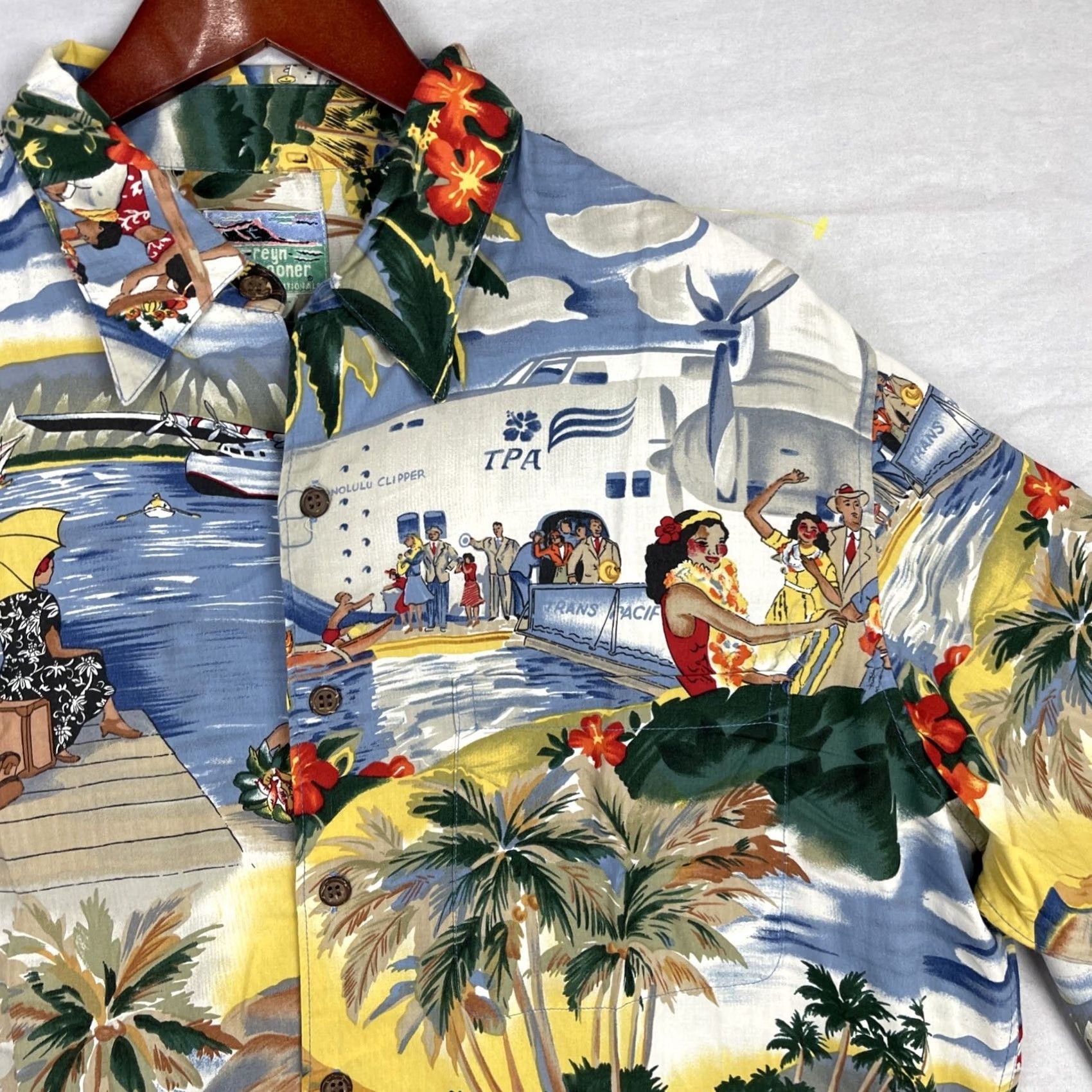 Reyn Spooner VINTAGE Reyn Spooner Shirt Mens Large Blue Hawaiian Aloha TPA Clipper Honolulu Size US L / EU 52-54 / 3 - 3 Thumbnail