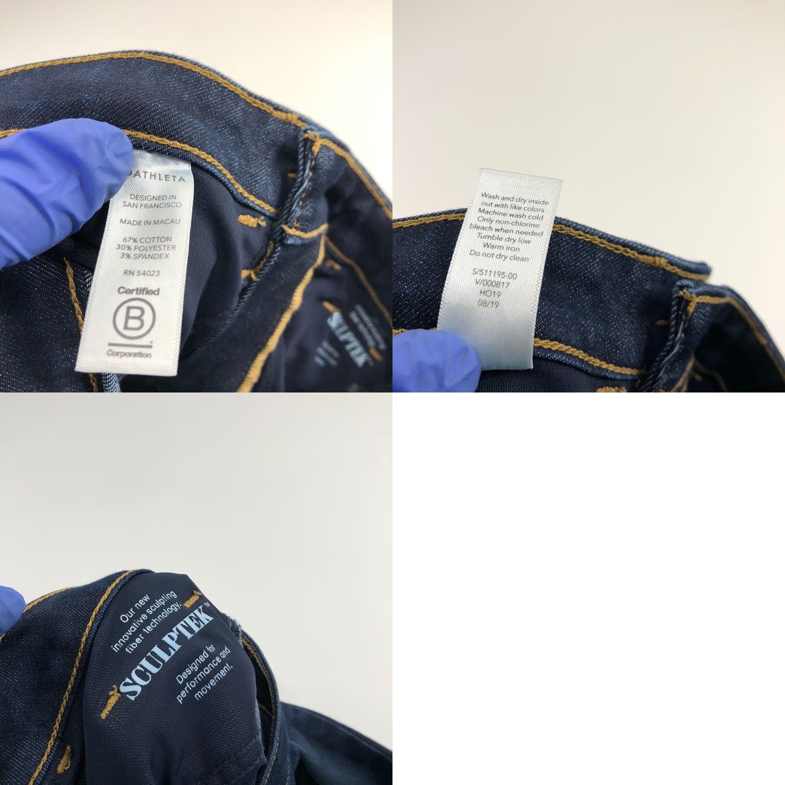 Athleta VINTAGE Athleta Sculptek 4T TALL Jeans Mid Rise Stretch Denim Raw Hem Skinny 28W 26L 5-Pocket Womens Girls Mens Size 27" / US 4 / IT 40 - 8 Thumbnail