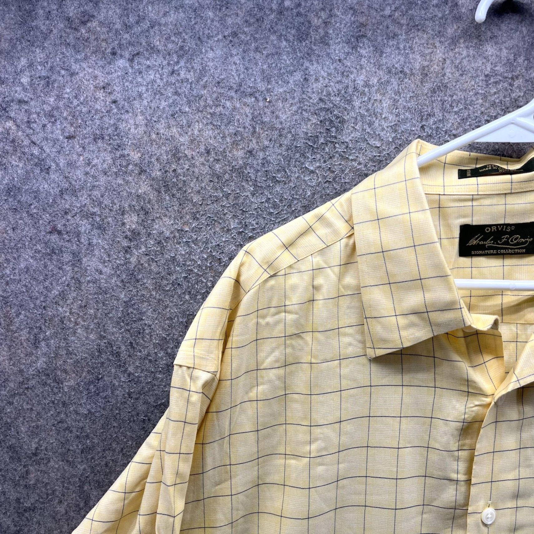 Orvis Orvis Shirt Mens XL Yellow Check Long Sleeve Button Front Cotton Outdoor Casual Size US XL / EU 56 / 4 - 7 Thumbnail