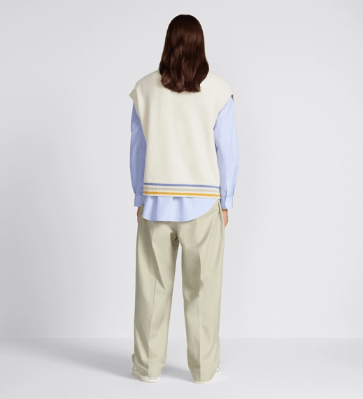 Dior o1w1db10525 413C10 Pleated Pant in Beige Size US 30 / EU 46 - 6 Thumbnail