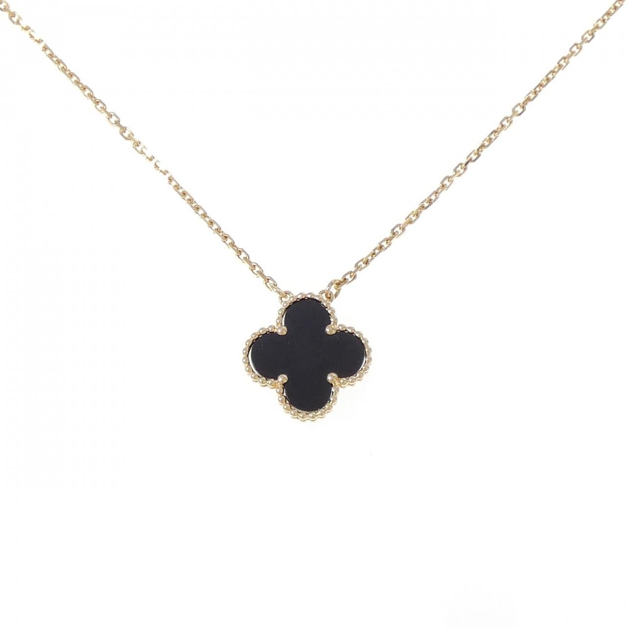 Van Cleef & Arpels Van Cleef & Arpels Van Cleef & Arpels Vintage Alhambra Onyx 18K Yellow Gold Necklace Precious Metal Necklace VCARA45800 DUTY FREE for USA Size ONE SIZE - 1 Thumbnail