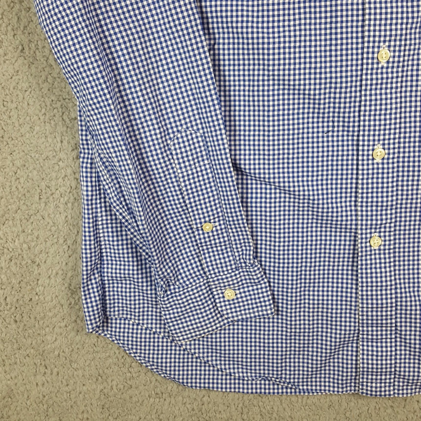 Ralph Lauren Vintage Ralph Lauren Men’s Medium Blue Plaid Gingham Cotton Button-Up Shirt Casual Preppy Retro 90s Size US M / EU 48-50 / 2 - 4 Thumbnail