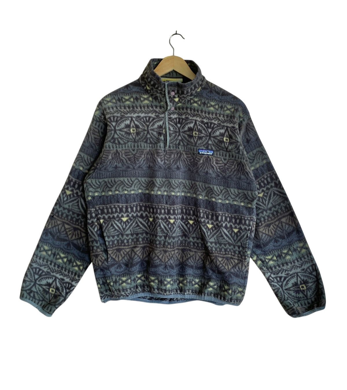 Patagonia Vintage Patagonia Synchilla Snap Button Navajo Fleece 1990s Size US S / EU 44-46 / 1 - 1 Thumbnail