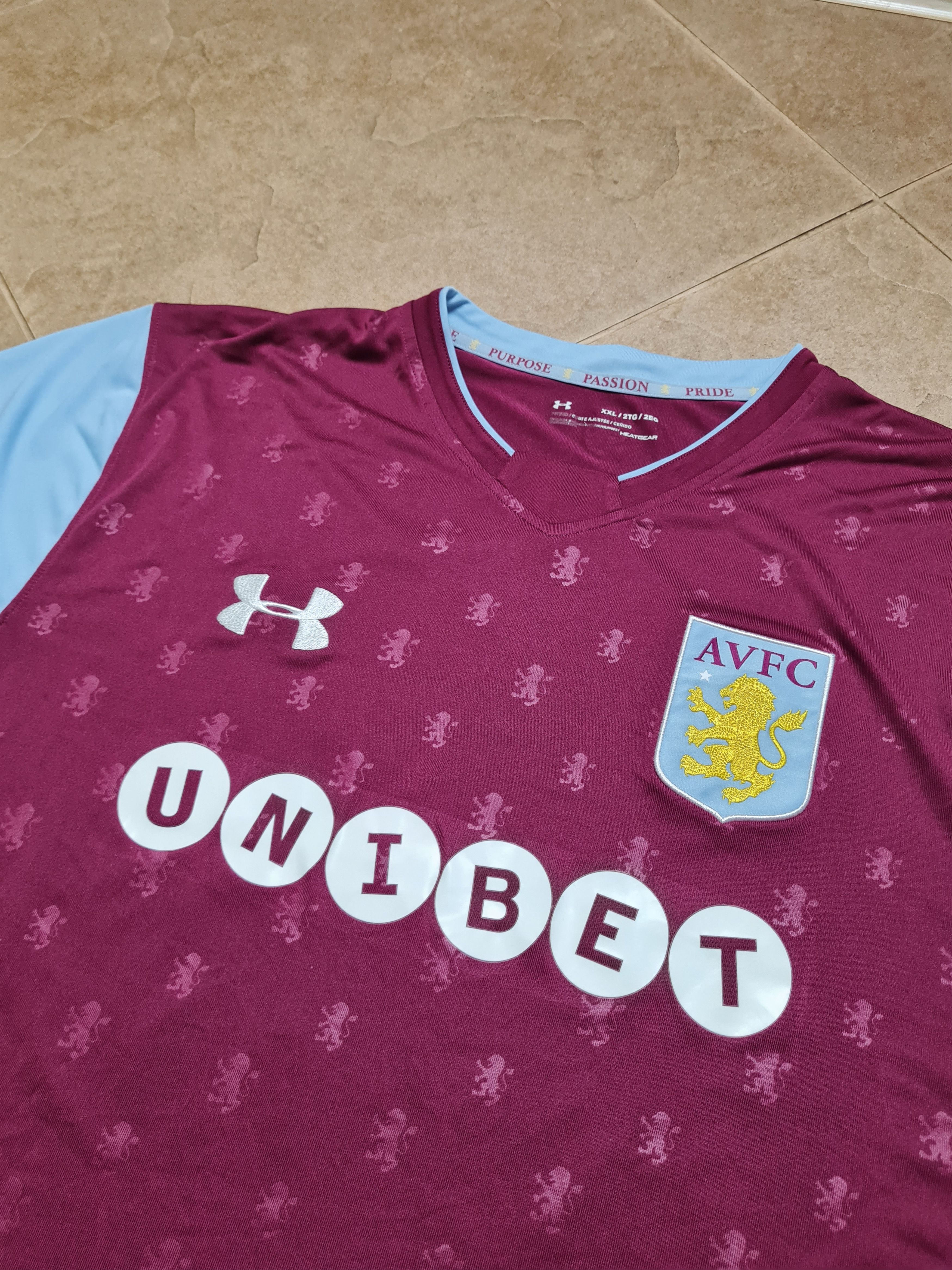 Under Armour Aston Villa Football shirt 2017 Soccer Trikot Under Armour Size US XXL / EU 58 / 5 - 18 Thumbnail