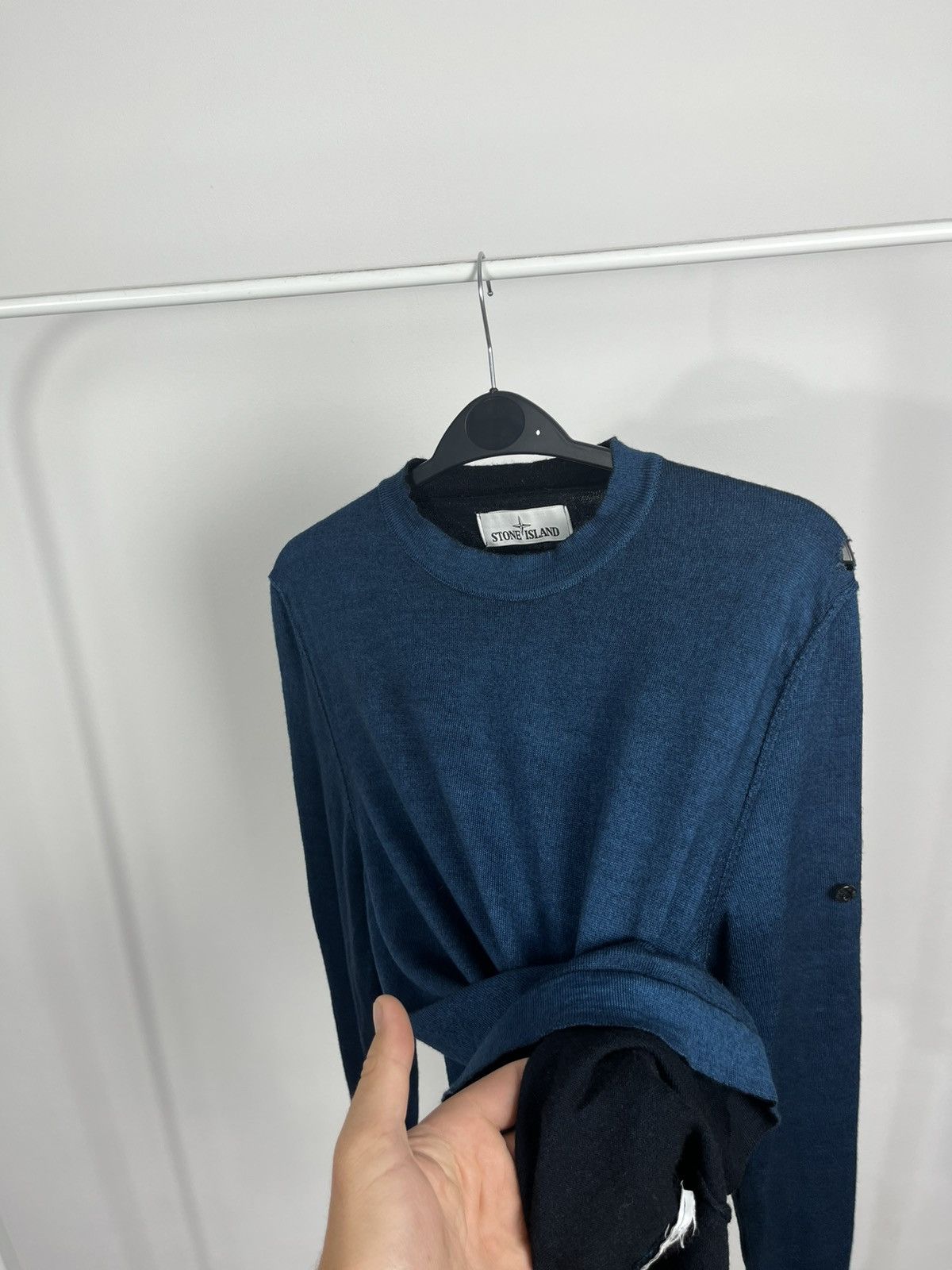 Stone Island Stone Island Blue Knit Long Sleeve Sweater Pullover Crewneck Size US M / EU 48-50 / 2 - 9 Thumbnail