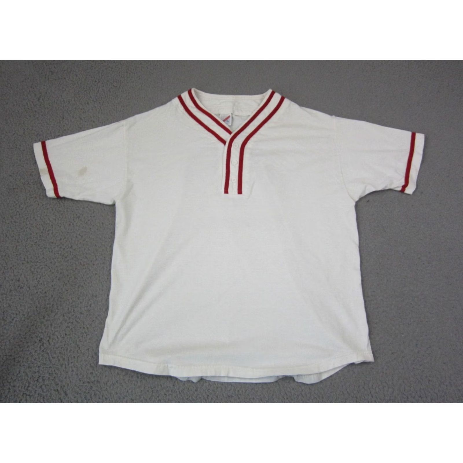Jerzees Vintage Jerzees Jersey XL Extra Large White Burlington Iowa Baseball 90s Mens Size US XL / EU 56 / 4 - 2 Thumbnail