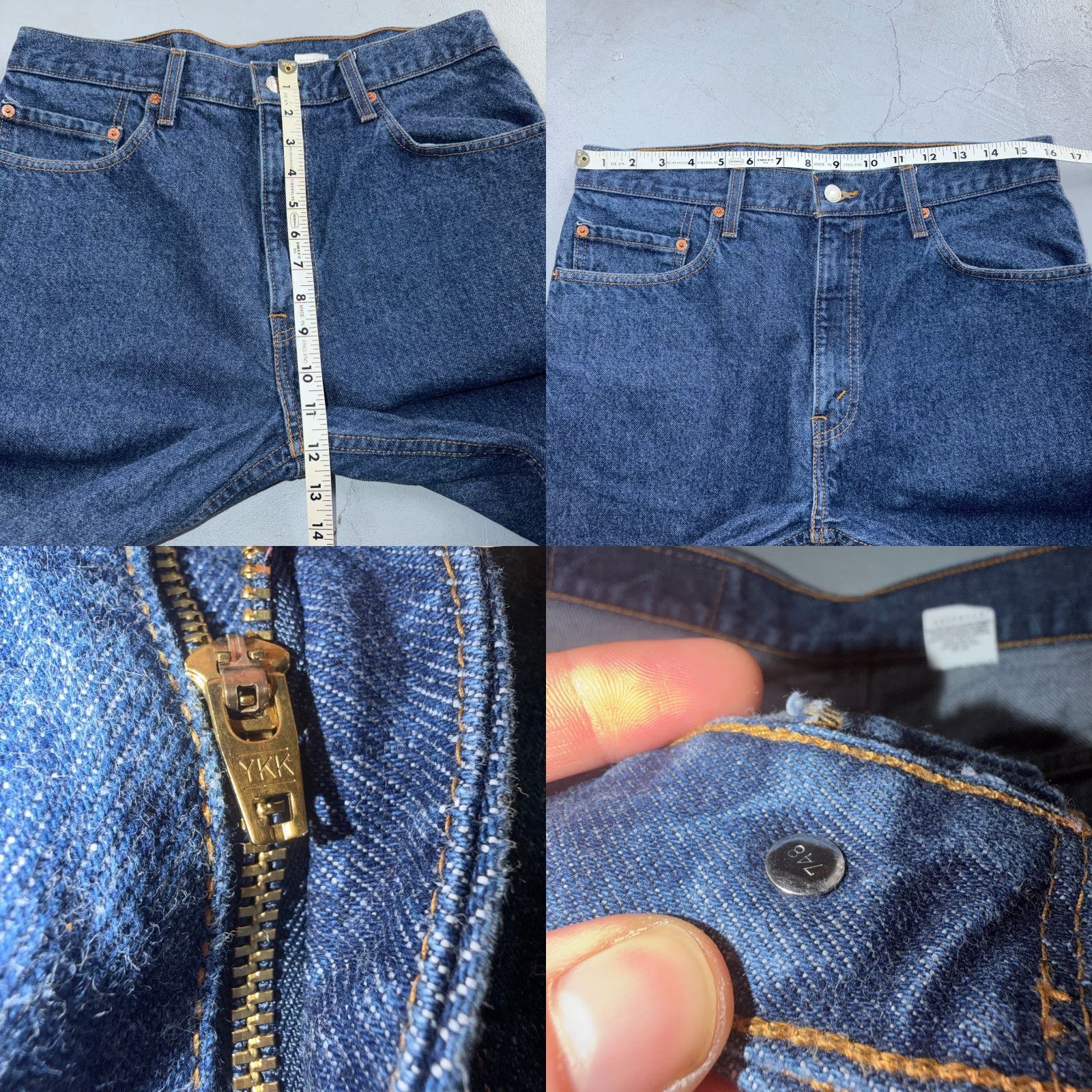 Levi's Levi's 505 Vintage 90s Red Tab Straight Blue Jeans Med 34x34 Act 32x33 Zip Denim Logo Solid Light Cotton Belted? Size US 34 / EU 50 - 8 Thumbnail