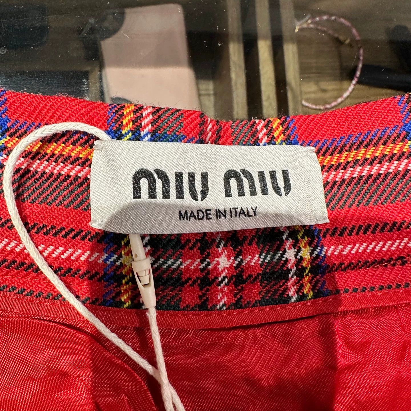 Miu Miu MIU MIU Logo Check Pleated Wool Skirt 40 Size 27" / US 4 / IT 40 - 3 Thumbnail