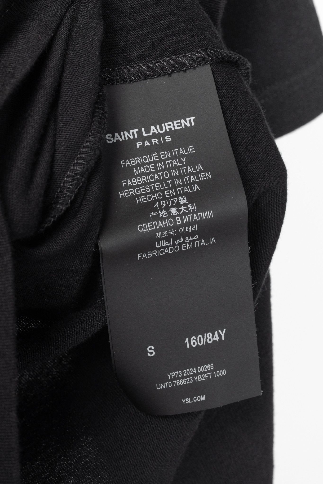 Saint Laurent Paris Saint Laurent Black Cotton-Jersey Short-Sleeve T-Shirt Size S / US 4 / IT 40 - 7 Thumbnail