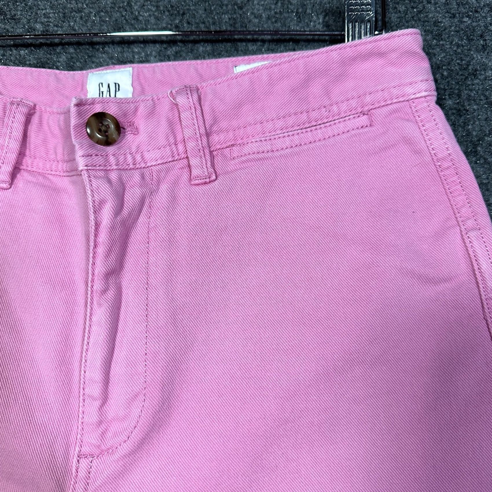 Gap Gap Jeans Wide Leg High Rise Crop Pink Cotton Stretch Pockets Size 6 Womens Size 28" / US 6 / IT 42 - 4 Thumbnail
