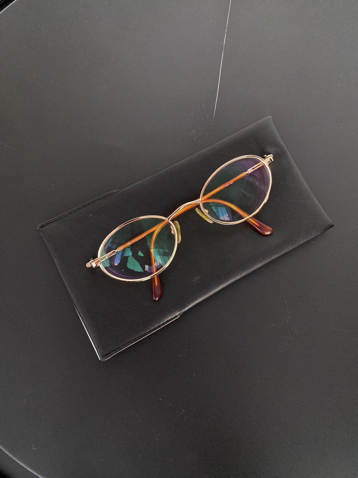 Gucci Vintage 90s Gucci GG 1333 GB1 Round Glasses Gold & Tortoise Size ONE SIZE - 15 Thumbnail