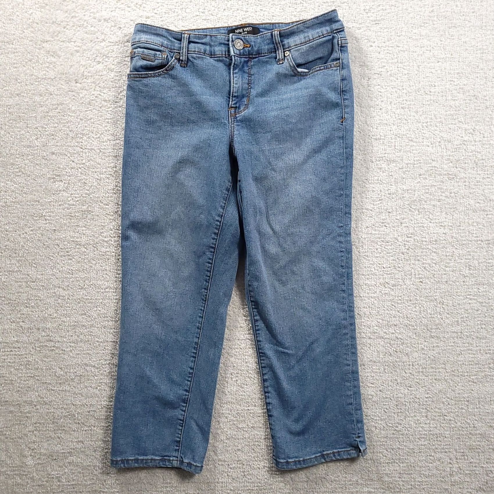 Nine West Nine West Jeans Christie Capri Womens 4 Tapered Stretch Low Rise Medium Wash Capri Jeans Women Regular Size 4 Blue Size 27" / US 4 / IT 40 - 2 Thumbnail