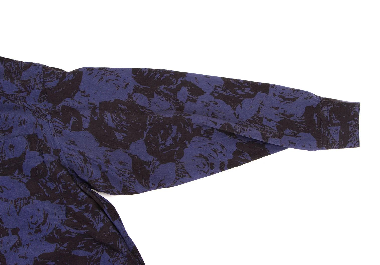 Issey Miyake Rayon Patterned Pullover Shirt in Blue and Black, Size M Size US M / EU 48-50 / 2 - 7 Thumbnail