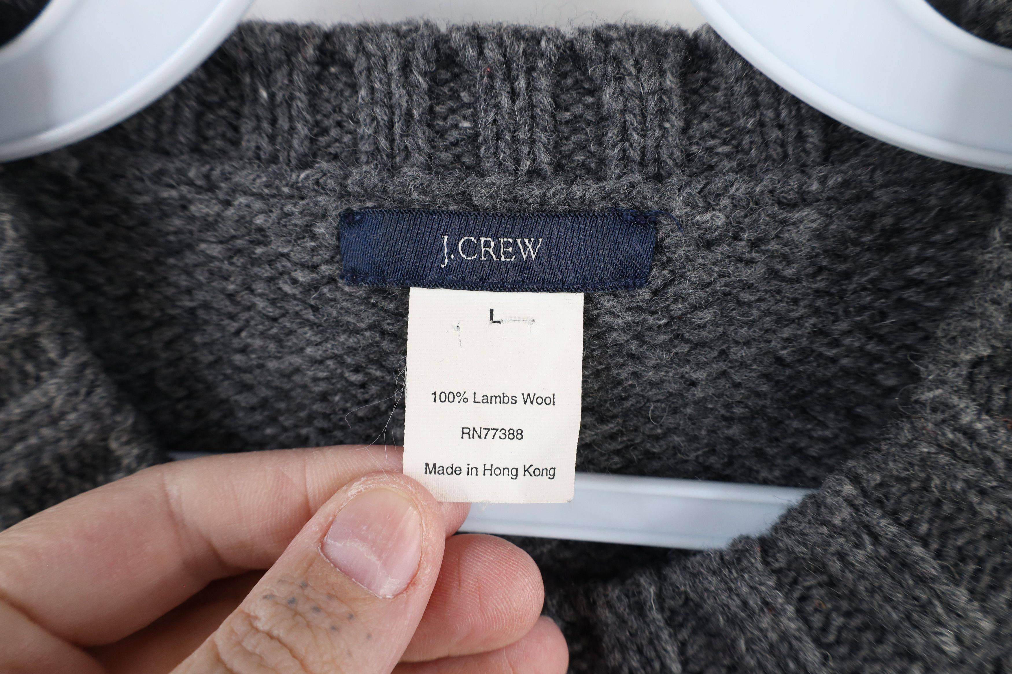 J.Crew × Vintage Vintage 90s J Crew Lambs Wool Knit Crewneck Sweater Gray Size L / US 10 / IT 46 - 5 Thumbnail