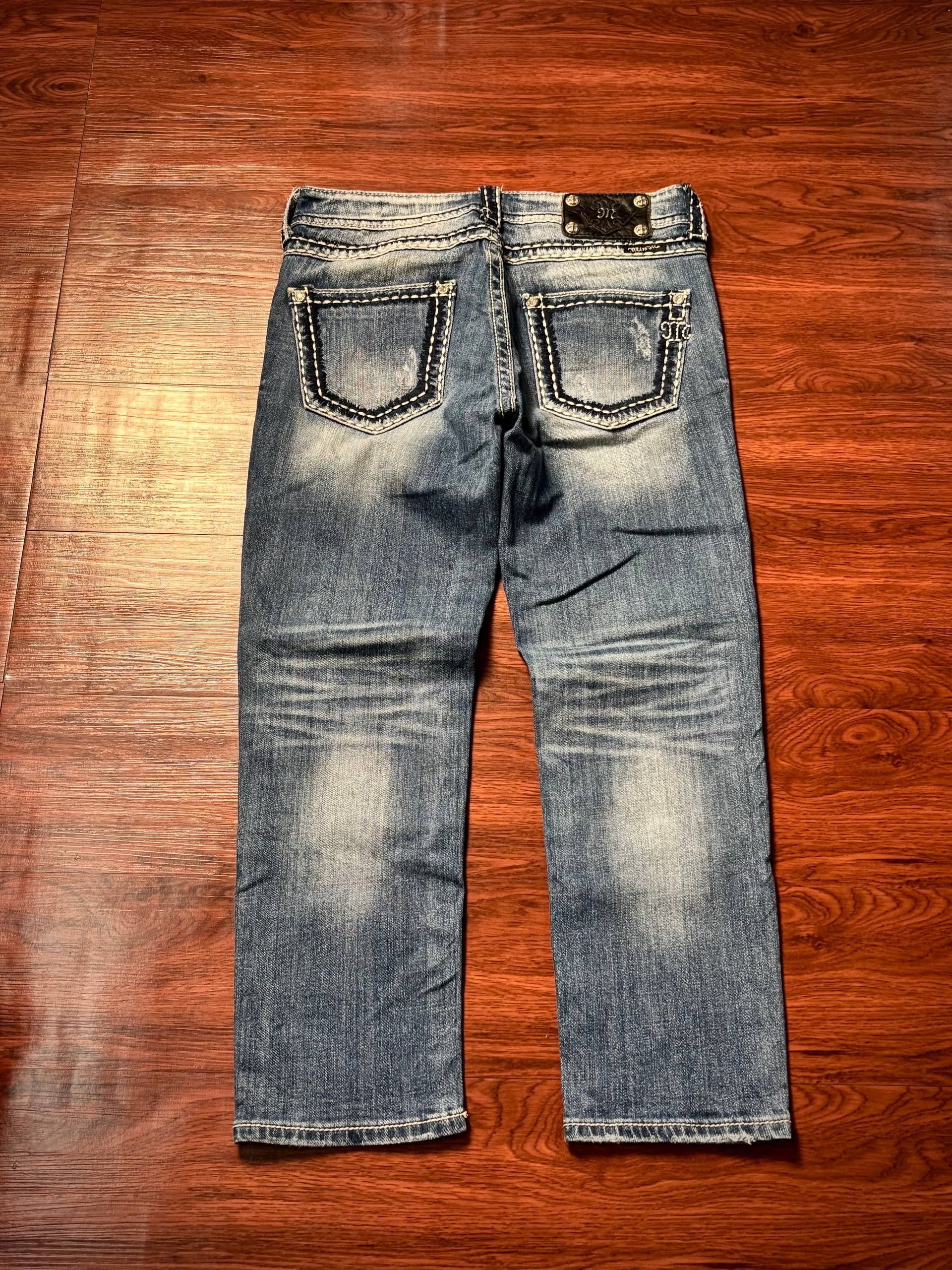 Miss Me Vintage Y2K Miss Me Heavy Stitch Denim Pants Washed Fade Size 32" / US 10 / IT 46 - 1 Thumbnail
