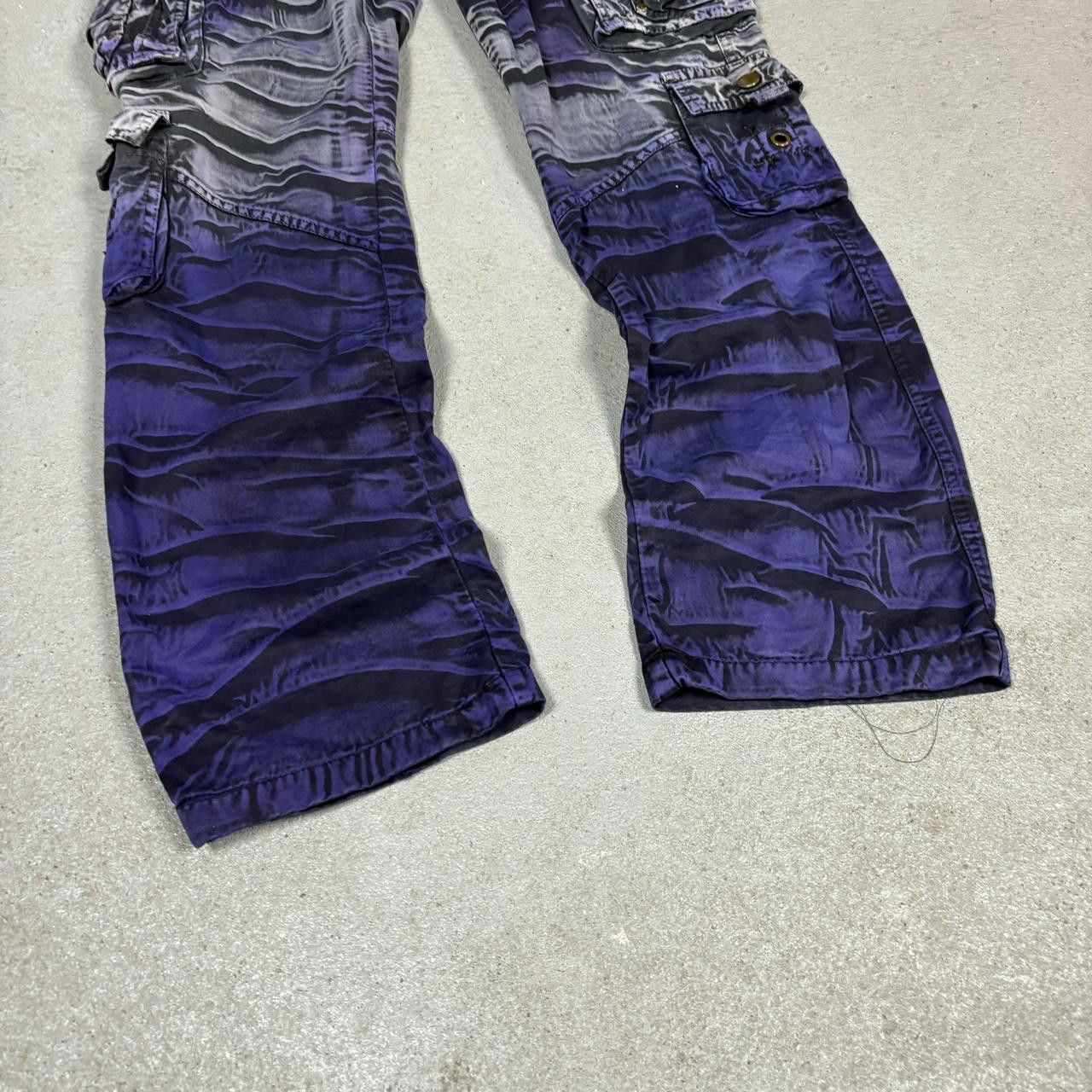 Japanese Brand × Vintage Unique purple & black upcycled skeleton cargo pants Size US 34 / EU 50 - 2 Thumbnail