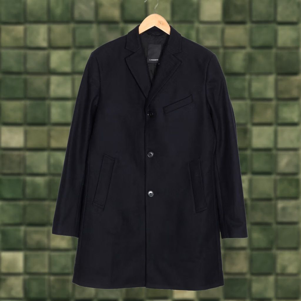J.Lindeberg J.LINDEBERG Wolger 77 Compact Melton Wool Coat Men Size 50 MJ6509 Blue Pea Coat Mens Boarder Coat Size US M / EU 48-50 / 2 - 1 Thumbnail