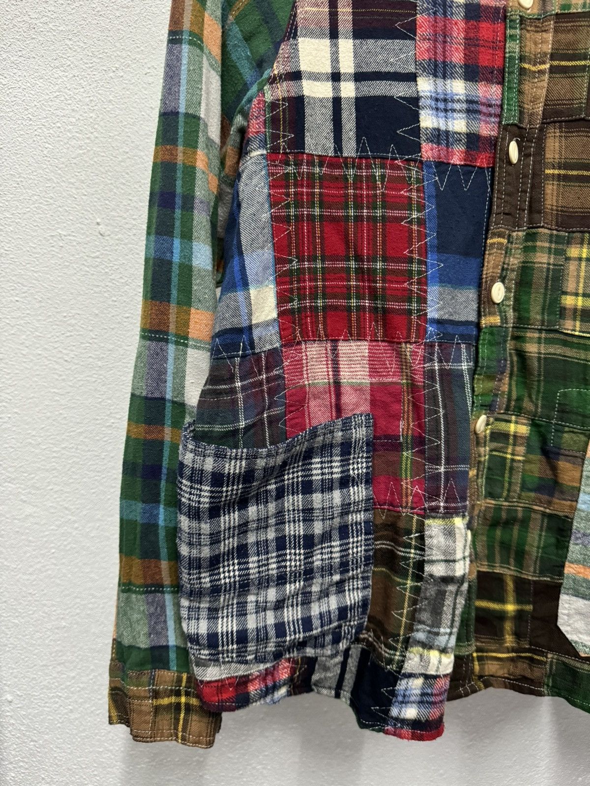 go slow caravan Go Slow Caravan Sashiko Patch Worker Button Up Shirt Size US S / EU 44-46 / 1 - 2 Thumbnail